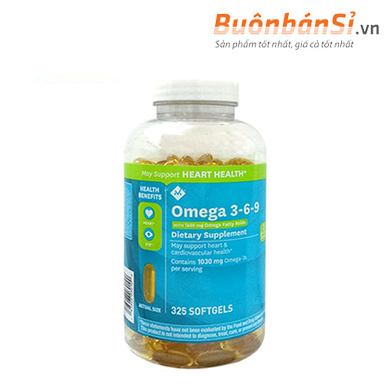 dầu cá omega 3 6 9 supports heart health 325 viên hàng mỹ chính hãng