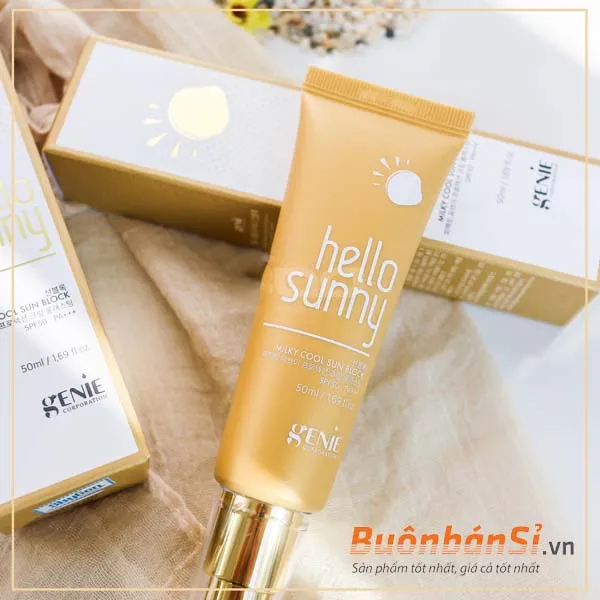 sua chong nang genie hello sunny milky cool sun block spf50 pa 50ml 2