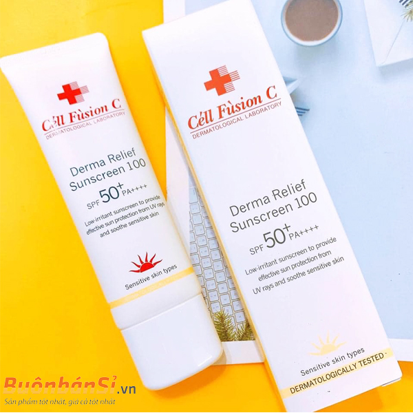 kem chống nắng cell fusion c derma relief sunscreen 100 có tốt không