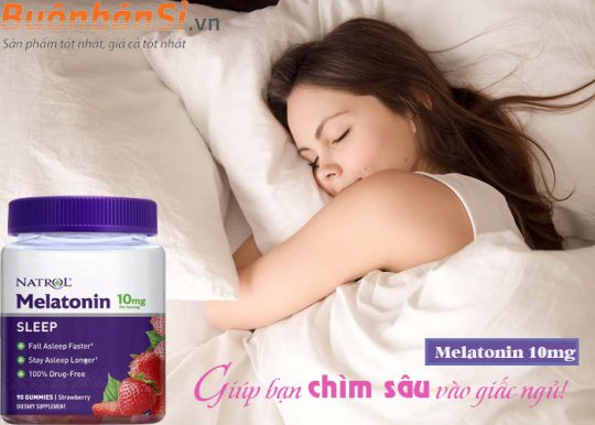 kẹo dẻo ngủ ngon hương dâu melatonin 10mg có tôt không