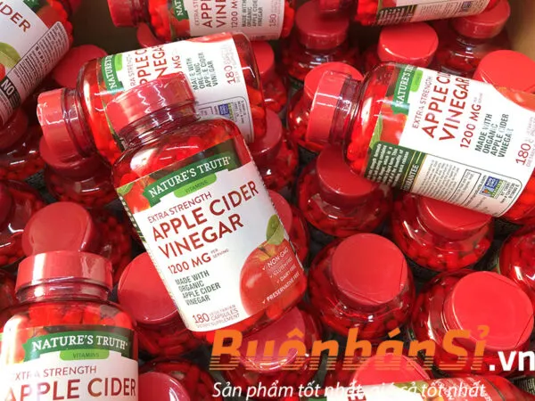 Viên Uống Giấm Táo Nature’s Truth Apple Cider Vinegar 1200mg 180 Viên Mỹ giá bao nhiêu