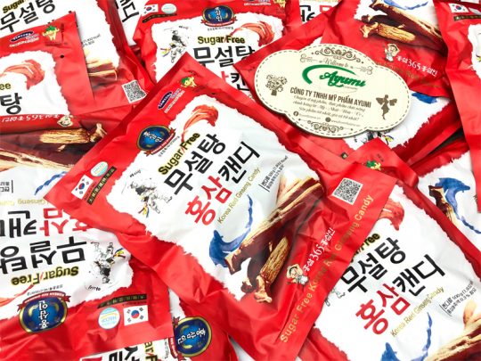 kẹo hồng sâm không đường 500g korea red ginseng candy mua ở đâu