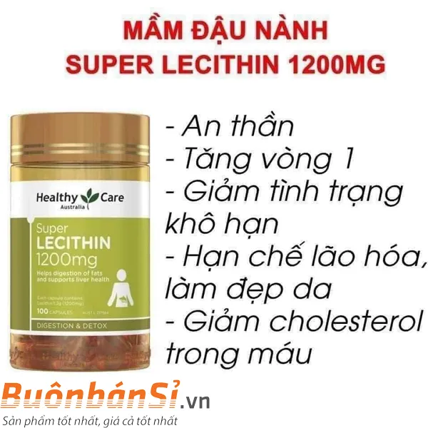 mầm đậu nành healthy care super lecithin 1200mg 100 viên úc có tốt không