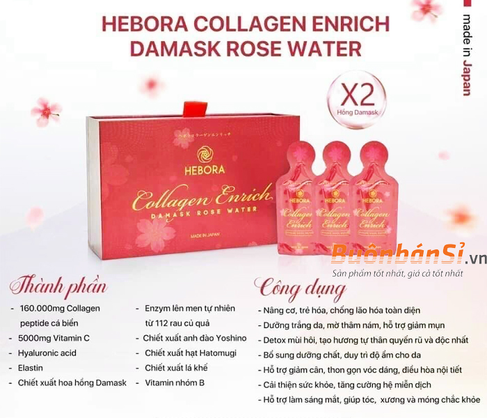 Review Nước Uống Hebora Collagen Mẫu Mới