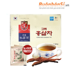 Trà Hồng Sâm Korean Red Ginseng Tea hàn quốc hộp màu vàng
