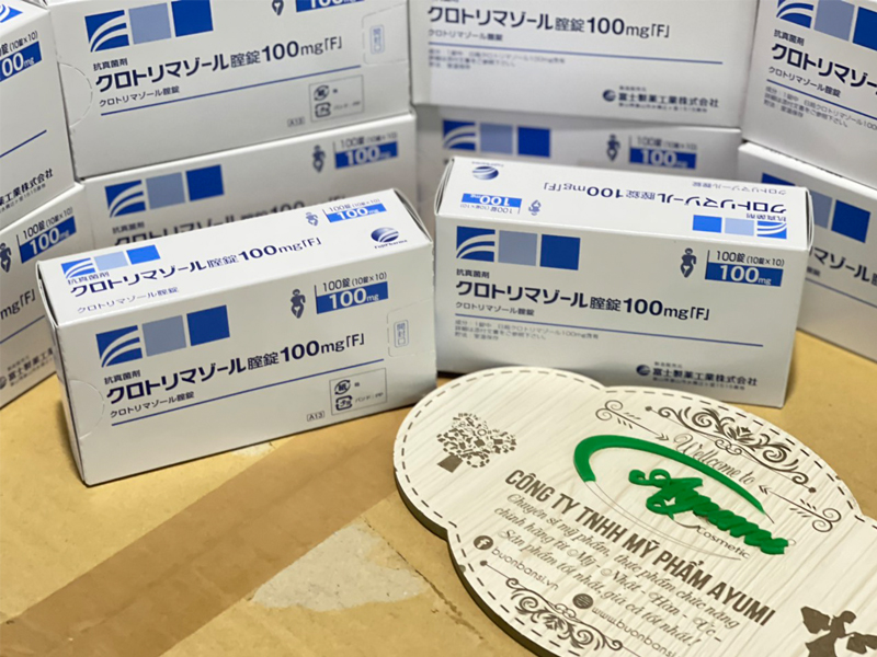 Viên Đặt Trị Nấm Âm Đạo Fuji Pharma Clotrimazole 100mg 100 viên 3 Viên Đặt Trị Nấm Candida Nhật Bản mua ở đâu