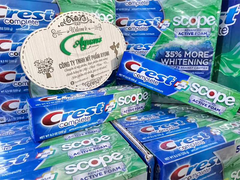 Kem Đánh Răng Crest Complete Whitening Plus Scope Advanced Active Foam 232gr 8 kem đánh răng crest plus scope advanced active foam 232g mua ở đâu