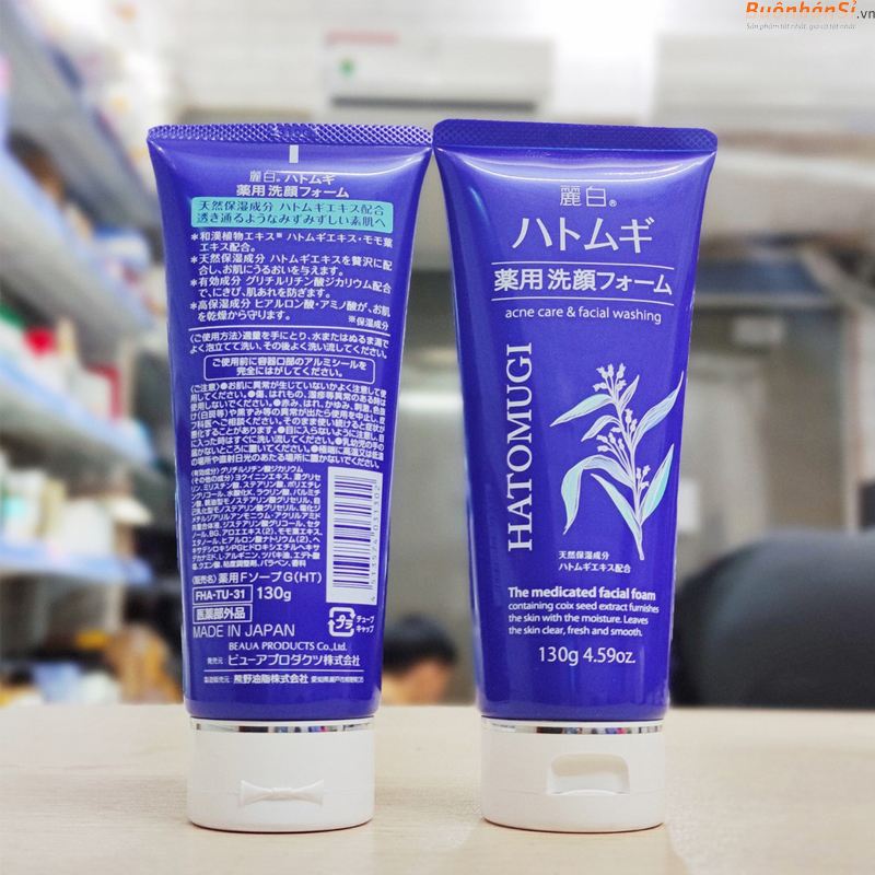 Hatomugi Acne Care & Facial Washing 130g nhật bản chính hãng