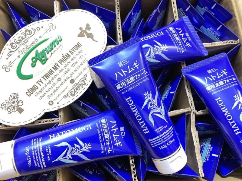 Sữa Rửa Mặt Làm Sạch, Ngừa Mụn Hatomugi Acne Care & Facial Washing 130gr 6 sữa rửa mặt Hatomugi Acne Care & Facial Washing 130g nhật bản chính hãng