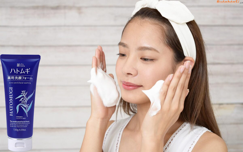 sữa rửa mặt Hatomugi Acne Care & Facial Washing 130g công dụng