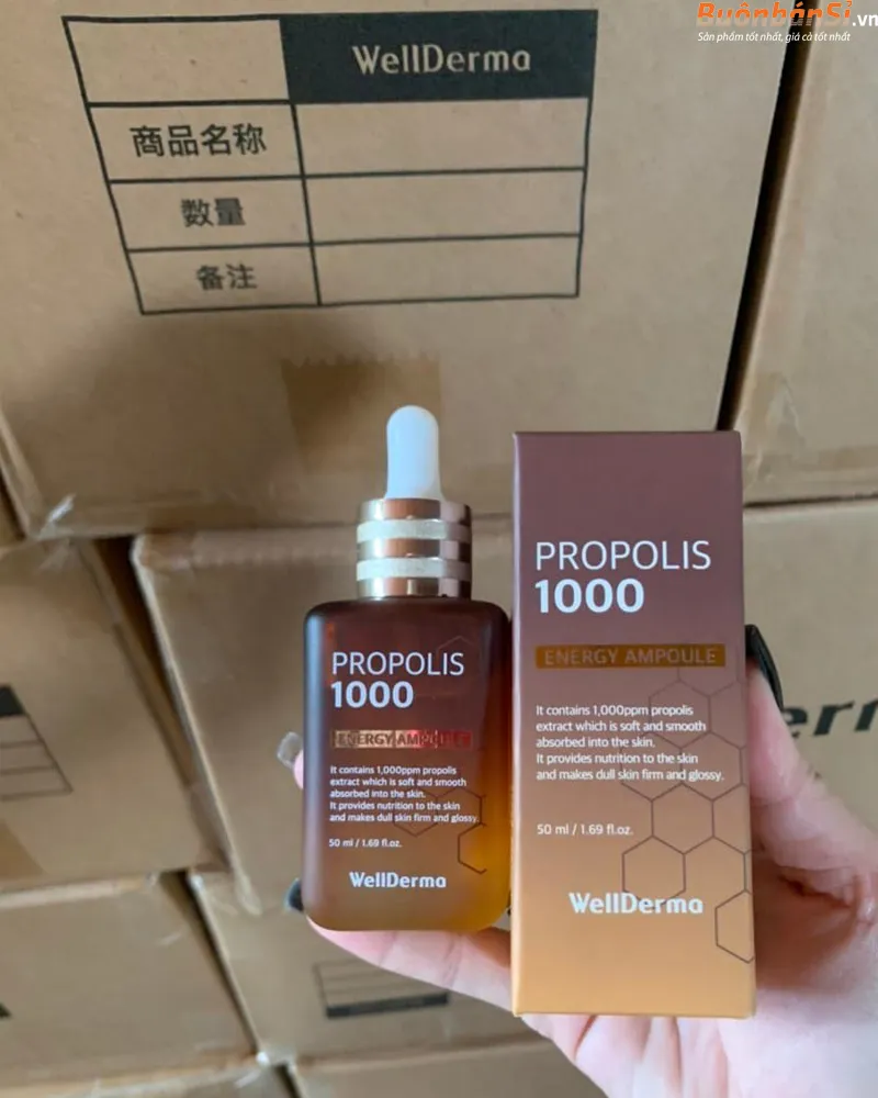 Tinh Chất Keo Ong Wellderma Propolis 1000 Energy Ampoule 50ml mẫu mới