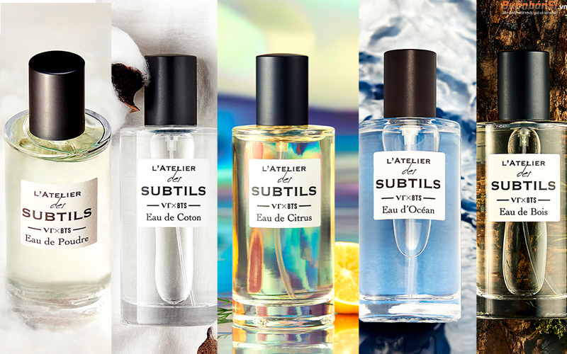 Nước Hoa Nam VT x BTS L'Atelier Des Subtils Eau De Toilette 50ml 3 Nước Hoa VT X BTS L'Atelier Des Subtils 50ml với 5 mùi hương tươi mát