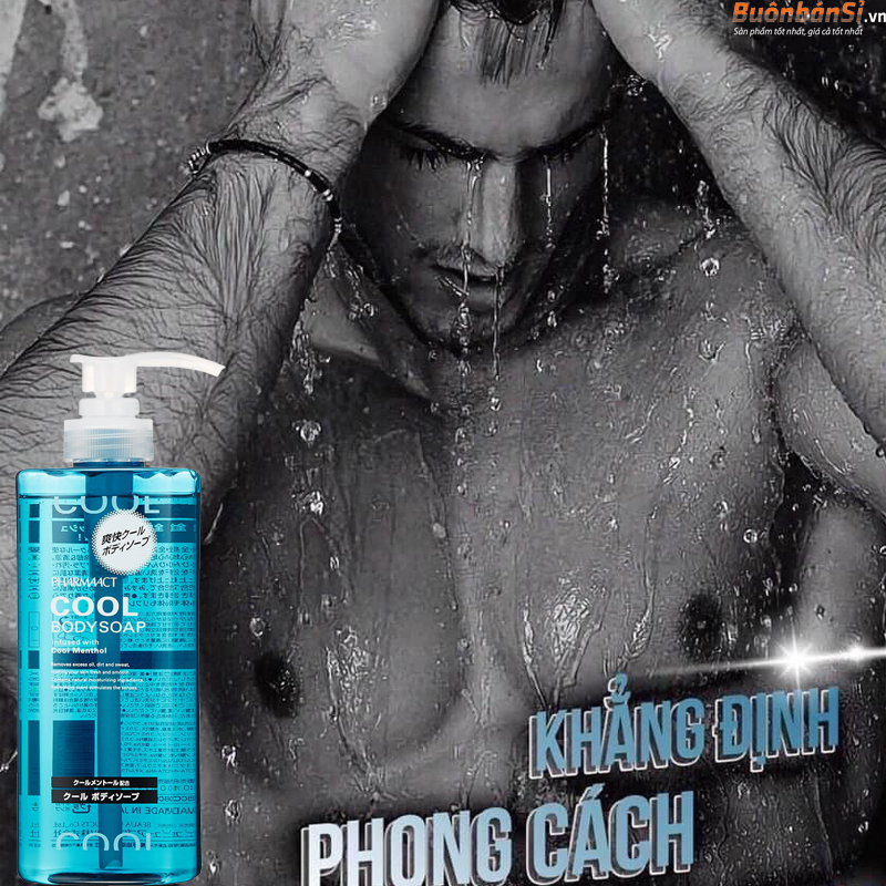 Sữa Tắm Nam Hương Bạc Hà Pharmaact COOL Body Soap Infused With Cool Menthol 600ml 3 Sữa Tắm Nam Cool Body Soap 600ml công dụng