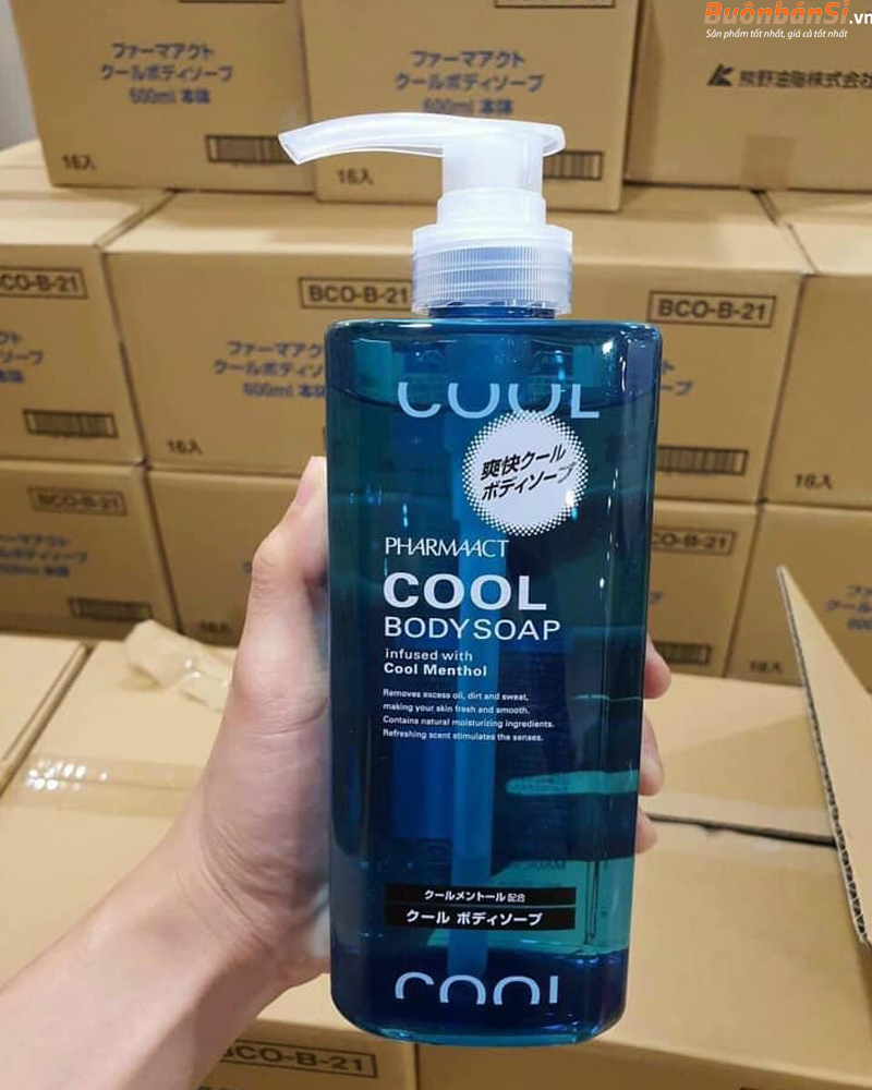 Sữa Tắm Nam Hương Bạc Hà Pharmaact COOL Body Soap Infused With Cool Menthol 600ml 1 Sữa Tắm Nam Cool Body Soap 600ml chính hãng
