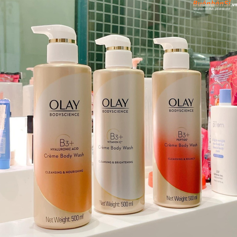 Sữa Tắm Dưỡng Ẩm, Sáng Da Olay Body Science B3+ Crème Body Wash 500ml 1 Sữa Tắm Olay Body Science B3 Cream Body Wash 500ml mẫu mới